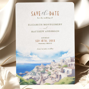 Save the Date Santorini Griechenland Zielort Einladung