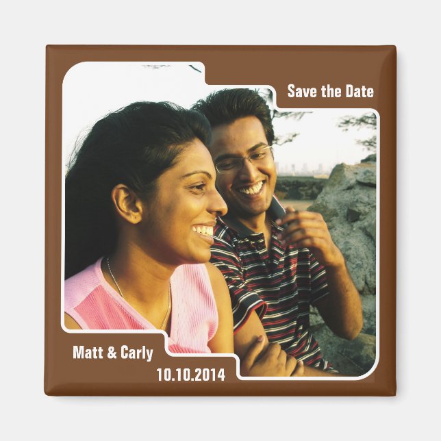 Save the Date Scallop Brown Magnet (Vorne)