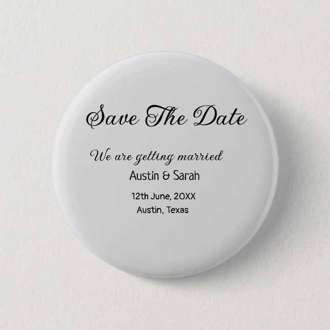 Save the Date scannen QR Hochzeitswebsite Moderner Button (Vorderseite)