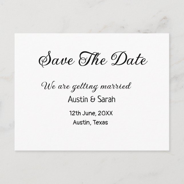 Save the Date scannen QR Hochzeitswebsite Moderner Postkarte (Vorderseite)