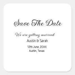 Save the Date scannen QR Hochzeitswebsite Moderner Quadratischer Aufkleber