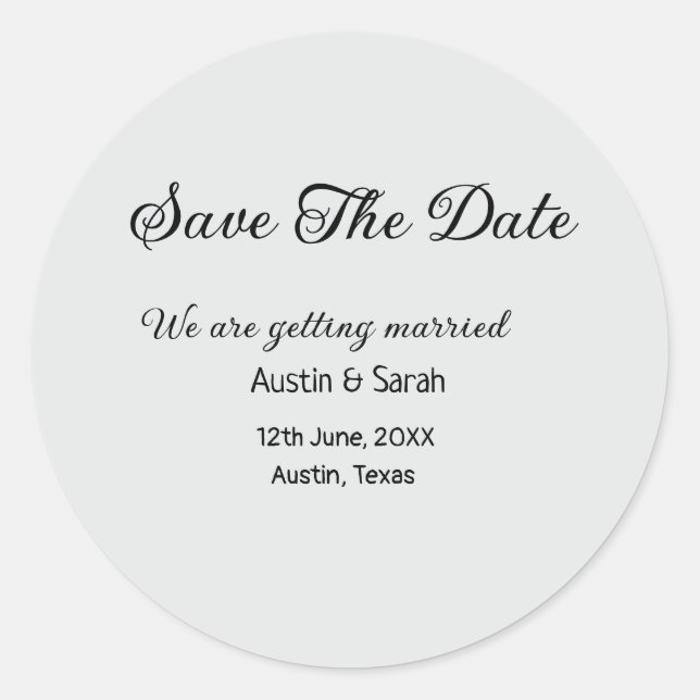 Save the Date scannen QR Hochzeitswebsite Moderner Runder Aufkleber (Vorderseite)