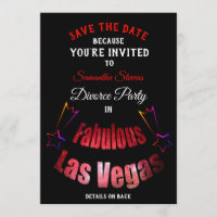 Save the Date Scheidung Party Einladung Las Vegas 
