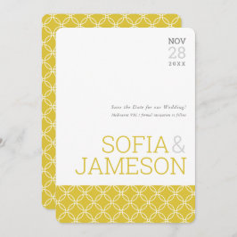 SAVE THE DATE schlichter, moderner Senfgelb Einladung