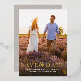 Save the Date schlichtes, elegantes vertikales Fot Folieneinladung