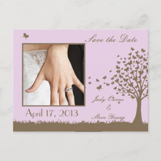 Save the Date-Schmetterlingsbaumankündigung Ankündigungspostkarte