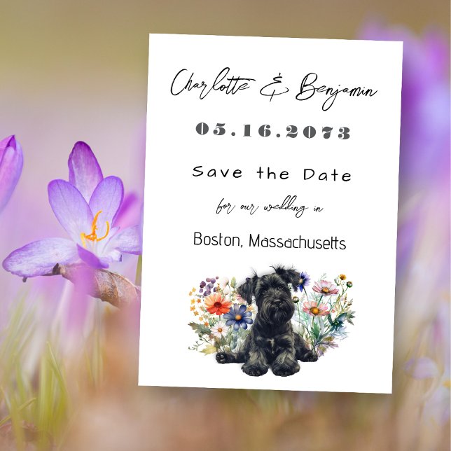 Save the Date Schnauzer Dog Wedding Ankündigung (Von Creator hochgeladen)