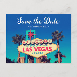 Save the Date - schönes Retro Las- VegasFoto Ankündigungspostkarte