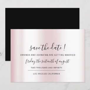 Save The Date Schwarz Minimalismus Rosa Pastell