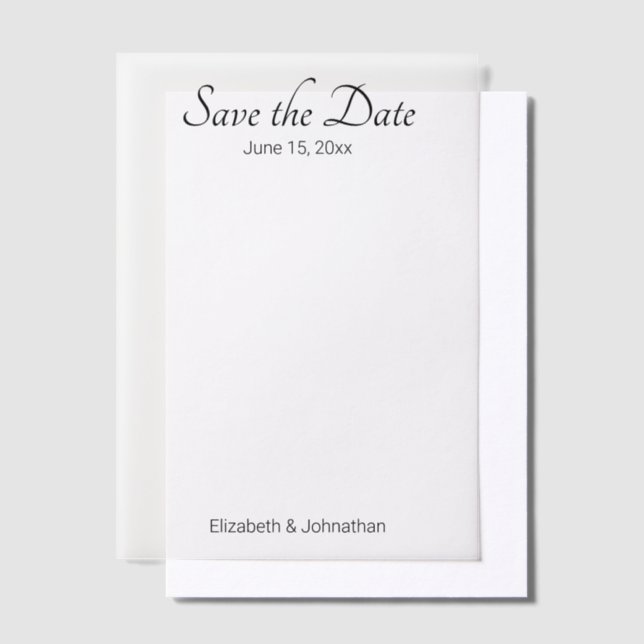 Save the Date Schwarz-Weiß-Hochzeit (Versetzt)