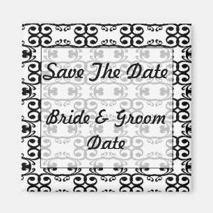 Save the Date Schwarz-Weiß-Hochzeitsmagnete Magnet