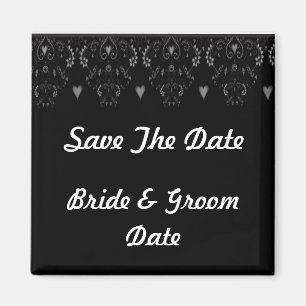 Save the Date Schwarz-Weiß-Hochzeitsmagnete Magnet