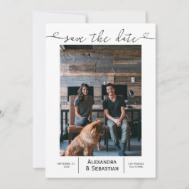 Save the Date Schwarz-weiße Hochzeit Personalisier