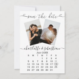 Save the Date Schwarz-weiße Hochzeit Personalisier