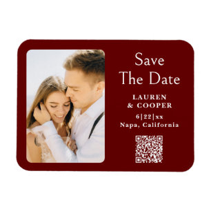 Save the Date Schwarz-weiße moderne Hochzeit Magnet