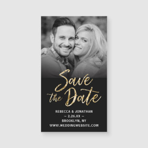 Save the Date schwarze Goldhochzeit der Magnetkarte