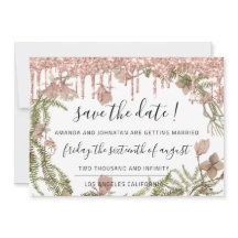 Save the Date Schwarze Rose Blumenwaldland Tropfen