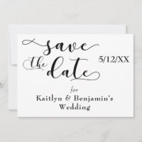 "Save the Date" Schwarze Typografie mit floraler R