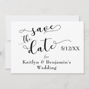 "Save the Date" Schwarze Typografie mit "Liebe" au Save The Date