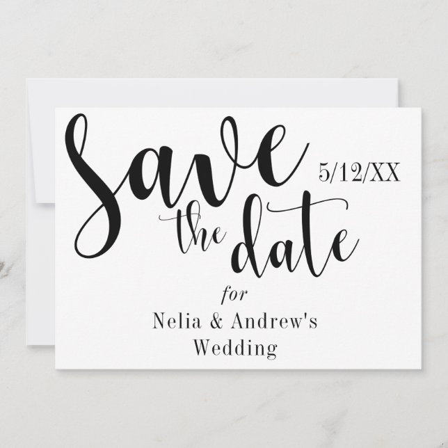 "Save the Date" Schwarze Typografie Moderner Schri Save The Date (Vorderseite)