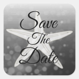 Save the Date Schwarzer Stachelsticker Quadratischer Aufkleber