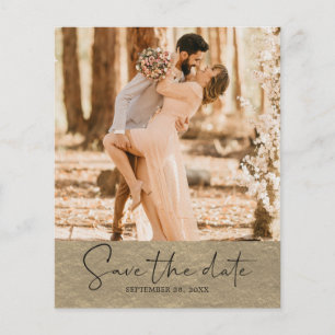 Save the Date Script Champagne Gold Foto Flyer