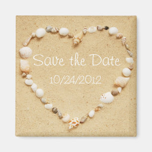 Save the Date Seashell-Herz-Magnet Magnet