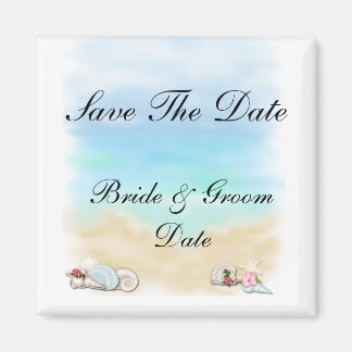 Save the Date Seashells Beach Wedding Magnete