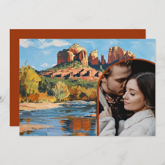 Save the Date - Sedona Rock Kathedrale Einladung (Vorne/Hinten)