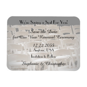 Save the Date Sepia Vow Renewal Chairs Magnet
