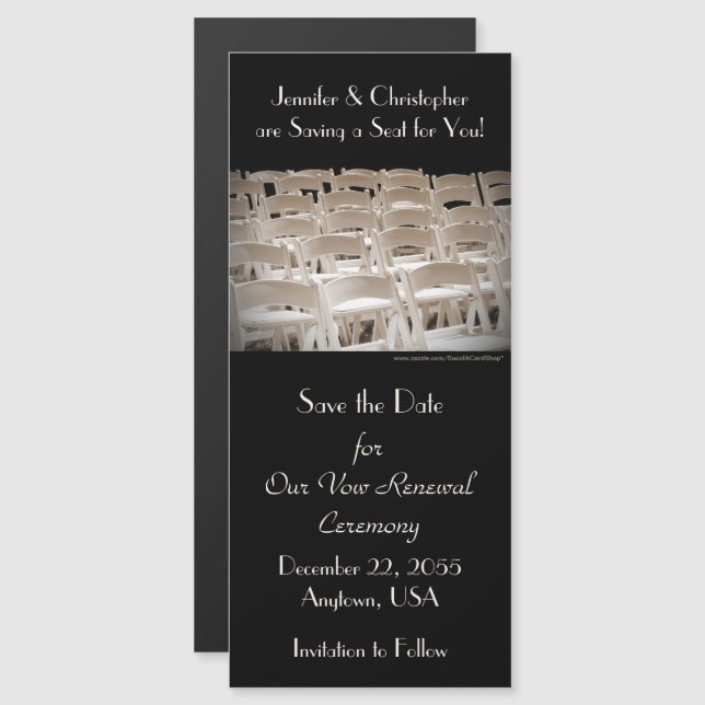 Save the Date Sepia Vow Renewal Zeremonie Magnet (Vorne/Hinten)