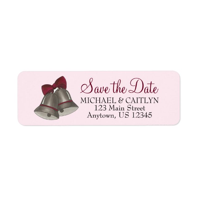 Save the Date Silver Bell Wedding Bells Labels (Vorne)