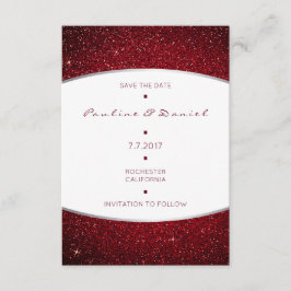 Save the Date Silver Burgundy White Gray Glitzer