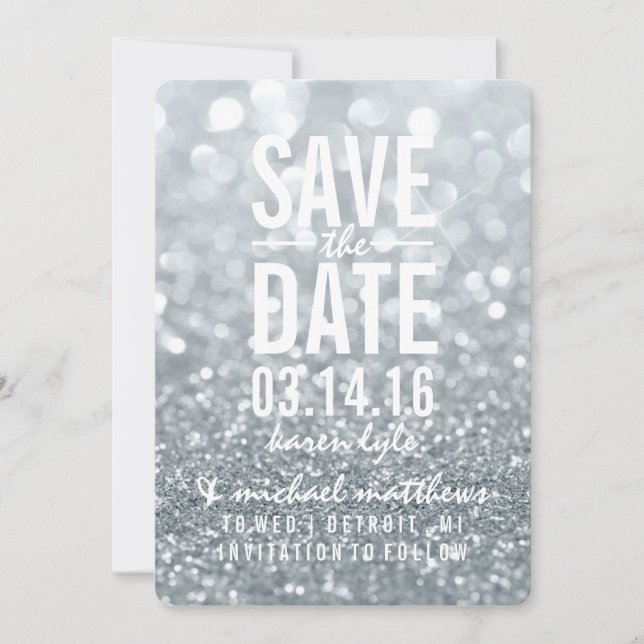Save The Date | Silver Glit Fab (Vorderseite)