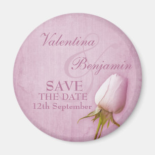 Save the Date Single lila Rose Kühlschrankmagnet Magnet