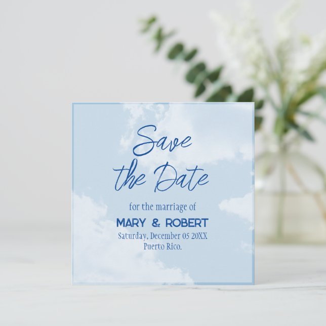 Save the Date - Sky Einladung (Stehend Vorderseite)
