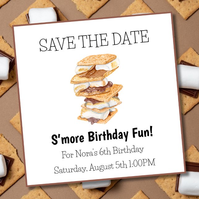Save the Date S'mores Spaß 6. Geburtstag (Von Creator hochgeladen)