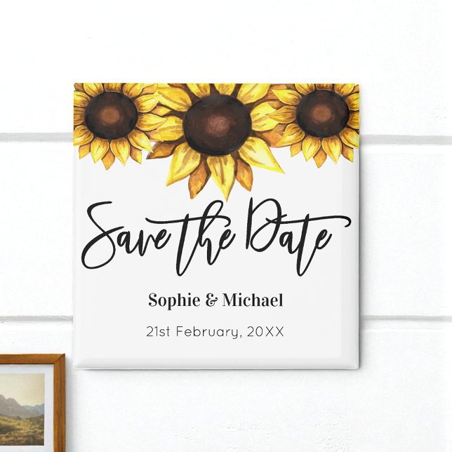 Save the Date Sonnenblume Gelb Weiße Blüte Magnet (Von Creator hochgeladen)