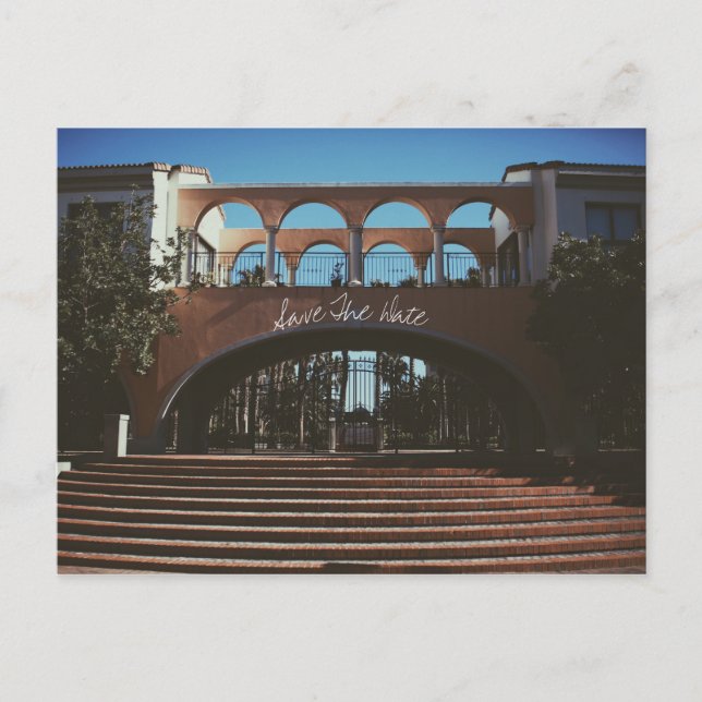 Save the Date Spanisch Villa Feel Card Einladungspostkarte (Vorderseite)