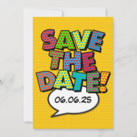 Save the Date Spaß Retro Comic Pop Kunst