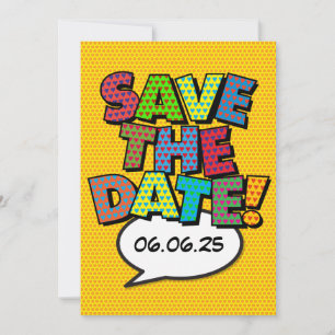 Save the Date Spaß Retro Comic Pop Kunst Einladung