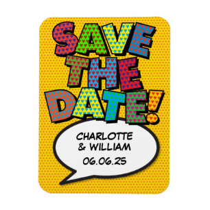 SAVE THE DATE Spaß Retro Comic Pop Kunst Magnet