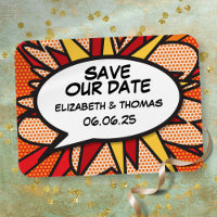 Save the Date Sprechblase Spaß Retro Comic Buch