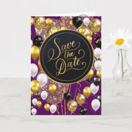Save the Date (Sprichwörter 18:22) Lila/Gold/Weiß Karte