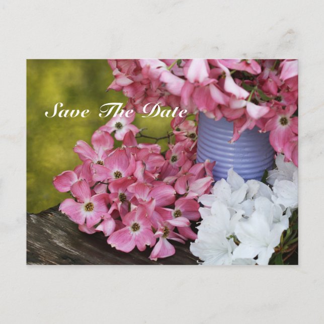 Save the Date Spring Bouquet Ankündigung Postkarte (Vorderseite)