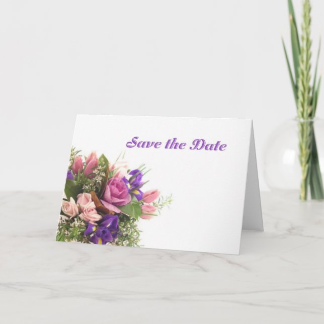 Save the Date Spring Flowers Card Ankündigung (Vorderseite)