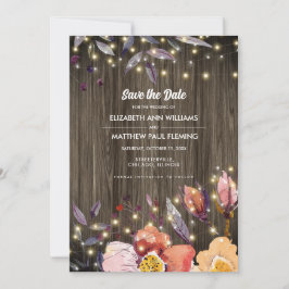 Save the Date. Stall Wood Herbst Blume Fotokarte Date