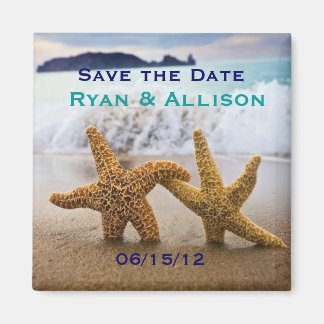 Save the Date Starfish Couple Magnet