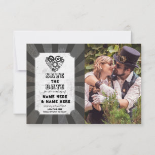 Save the Date Steampunk Wedding Hearts Foto