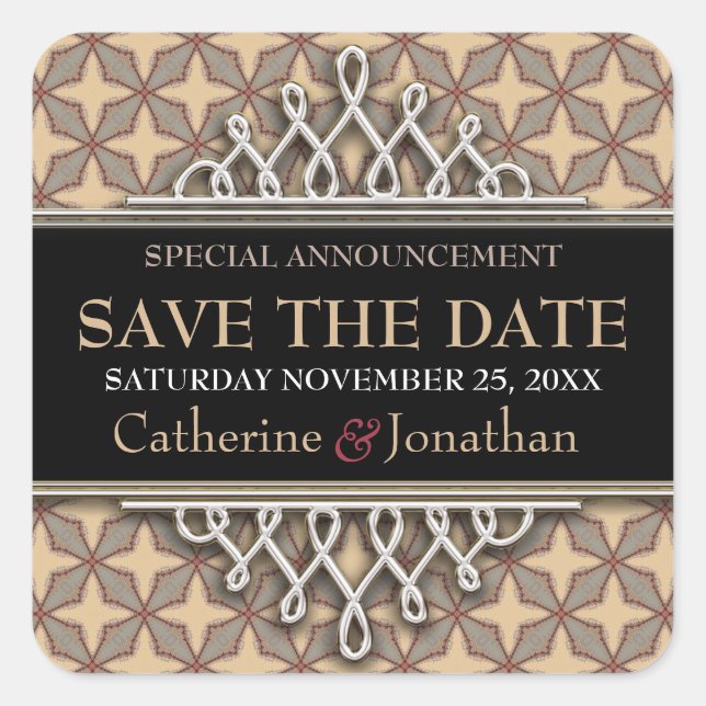 Save the Date Sticker für Latte Stars (Vorderseite)